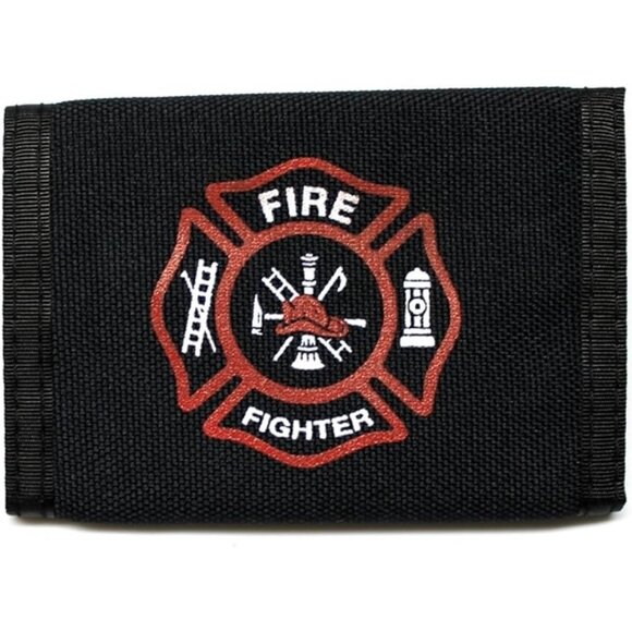 🆕Men  Black Nylon Fire Fighter Wallet with Card Holder & RFID Protection - Picture 1 of 4